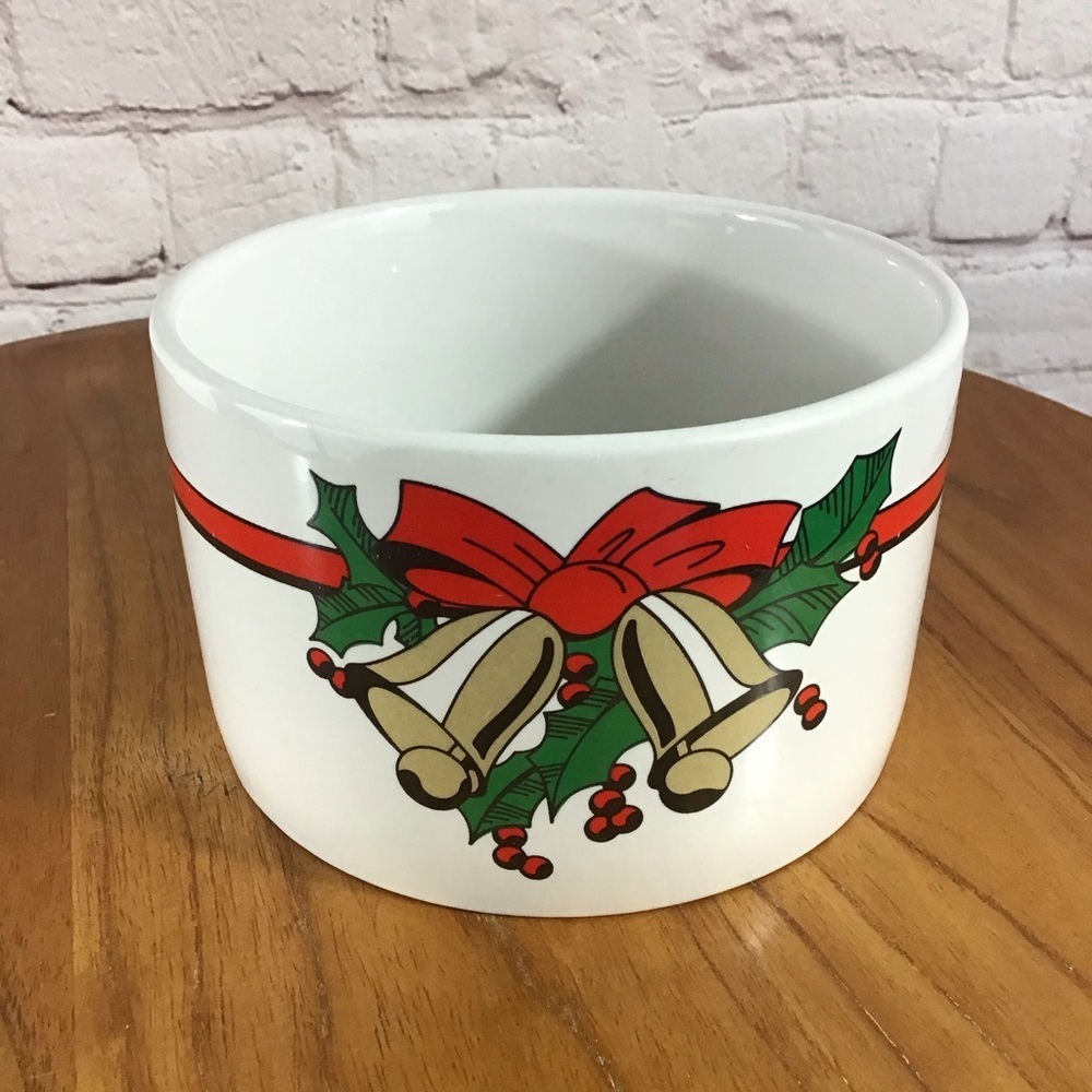 Vintage 1988 F.T.D.A. Holiday Bells Ceramic Bowl